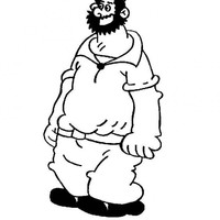 Desenho de Brutus, inimigo de Popeye para colorir