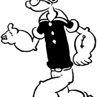Desenho de Marinheiro Popeye andando para colorir