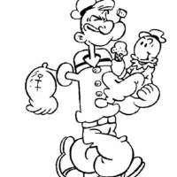 Desenho de Popeye e Gugu para colorir