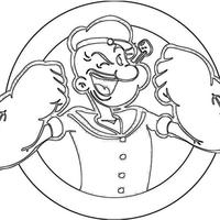 Desenho de Popeye super-herói para colorir