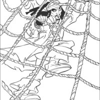 Desenho de Jack sparrow na rede para colorir