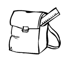 Desenho de Mochila de colégio para colorir