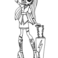 Desenho de Monster High e mala para colorir