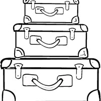 Desenho de Três malas para colorir