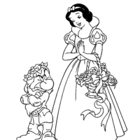 Desenho de Branca de Neve e Zangado para colorir