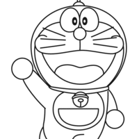 Desenho de Doraemon gato cósmico para colorir