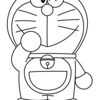 Desenho de Doraemon gato robótico para colorir