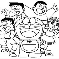 Desenho de Turma do Doraemon para colorir