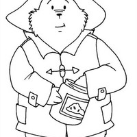 Desenho de Paddington comendo mel para colorir