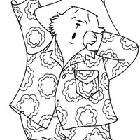 Desenho de Paddington com sono para colorir