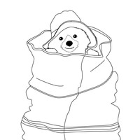 Desenho de Paddington dentro do saco para colorir