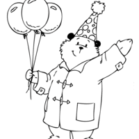 Desenho de Festa de aniversário do Paddington para colorir