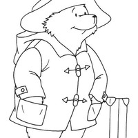 Desenho de Paddington esperando trem para colorir