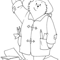 Desenho de Paddington estudando para colorir