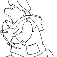 Desenho de Paddington jogando futebol americano para colorir