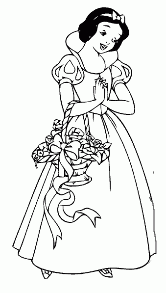 Desenhos de Princesas em PDF para Colorir Branca de Neve