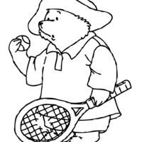 Desenho de Paddington tenista para colorir