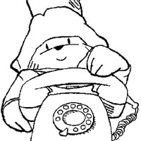 Desenho de Paddington telefonando para colorir