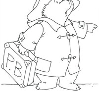 Desenho de Paddington viajando para colorir