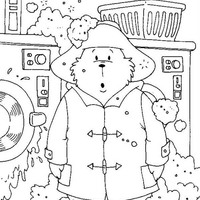 Desenho de Paddington na neve para colorir