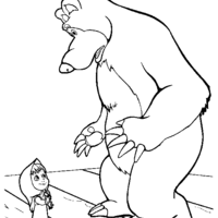 Desenho de A amizade de Masha e o urso para colorir