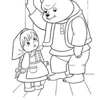 Desenho de Masha e o Urso juntos para colorir
