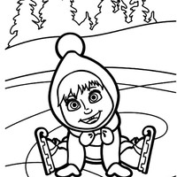 Desenho de Masha patinadora para colorir