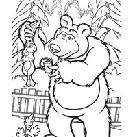 Desenho de O Urso e o coelho para colorir