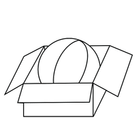 Desenho de Bola dentro da caixa para colorir