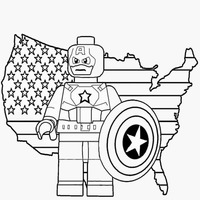 Desenho de Lego Capitão América para colorir