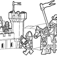 Desenho de Lego medieval para colorir