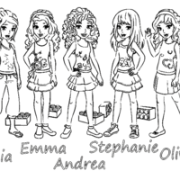 Desenho de Amigas de Lego Friends para colorir