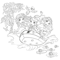 Desenho de Lego Friends no bote para colorir