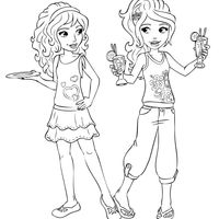 Desenho de Olívia e Mia de Lego Friends para colorir