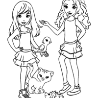 Desenho de Olívia e Stephanie de Lego Friends para colorir