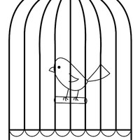 Desenho de Gaiola de passarinho para colorir