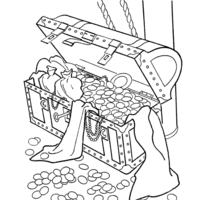 Desenho de Baú de tesouro para colorir