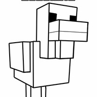 Desenho de Galinha Minecraft para colorir