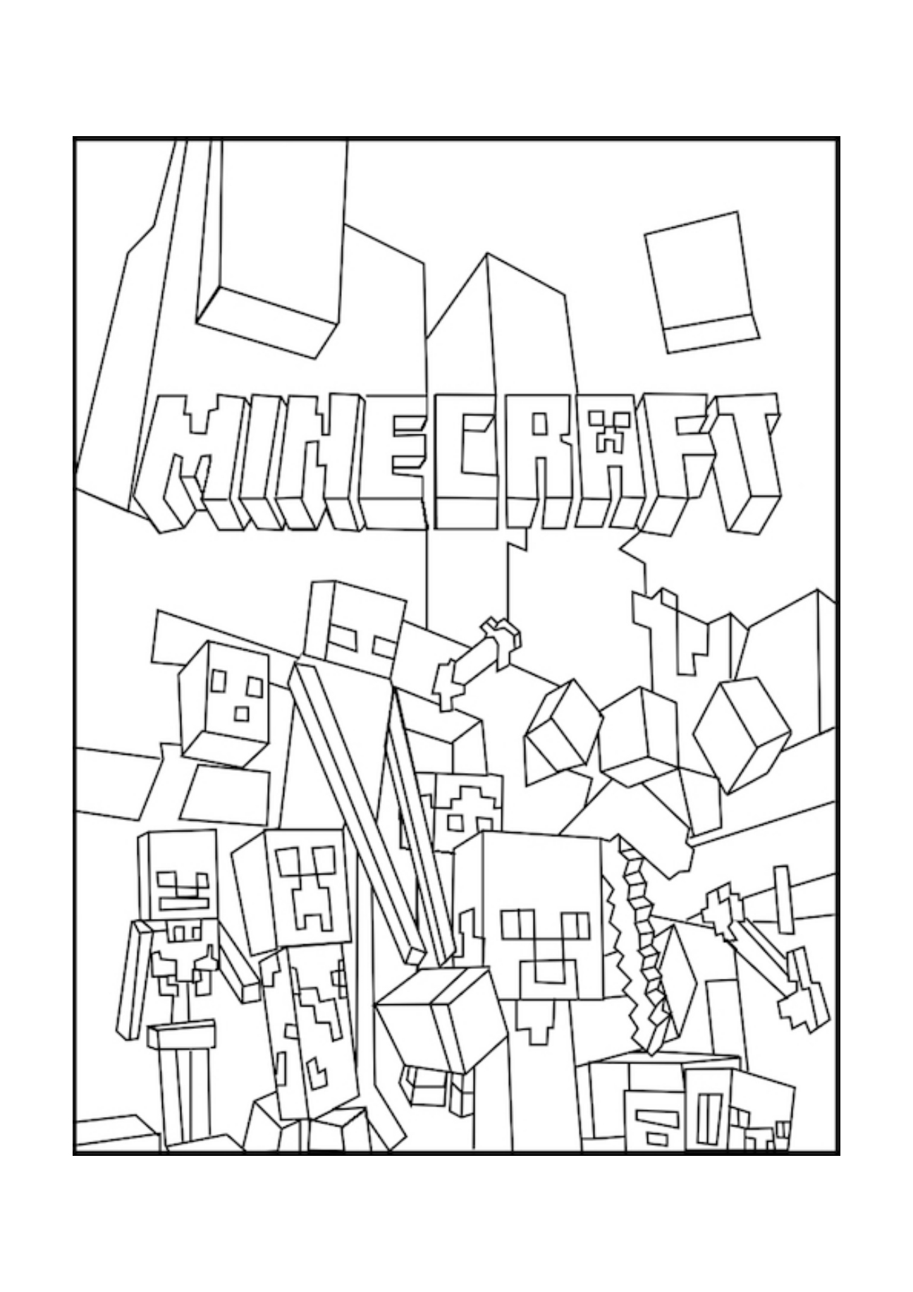 Desenho de Bonecos Minecraft para colorir - Tudodesenhos