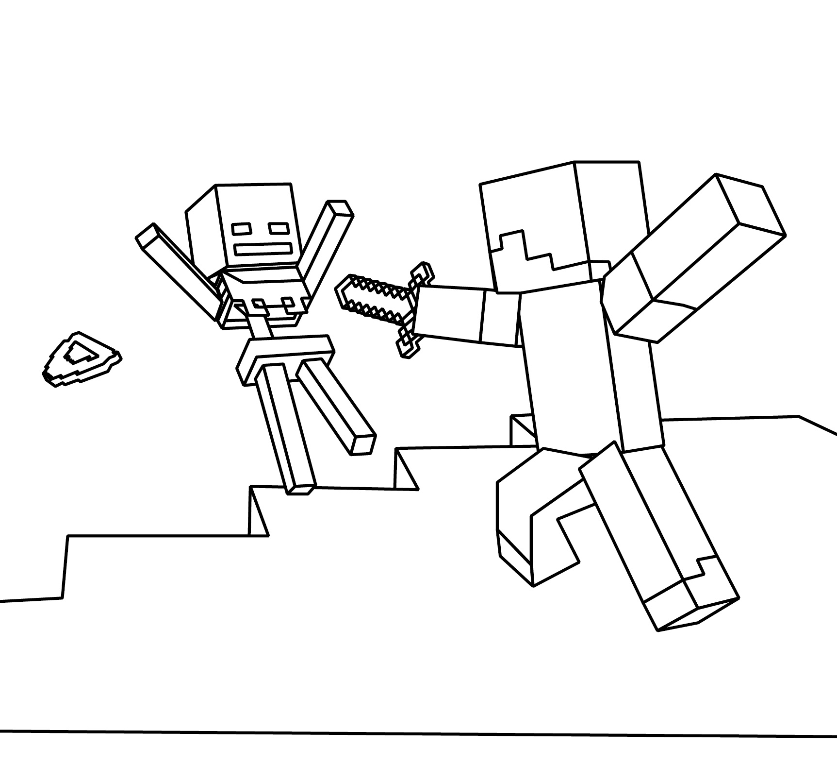 Desenho de Minecraft Armadura de Diamante de Steve para colorir
