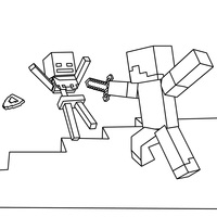 Desenho de Minecraft Steve com armadura para colorir
