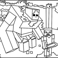 Desenho de Monstros de Minecraft para colorir