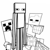 Desenho de Personagens de Minecraft para colorir
