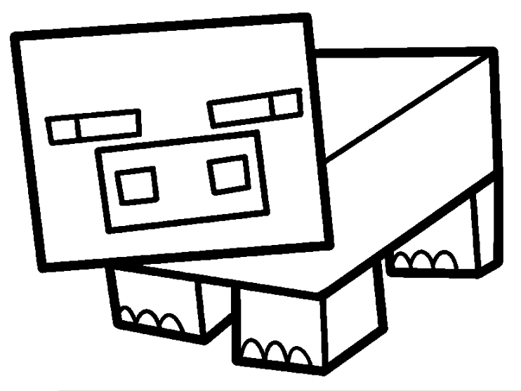 Galinha do minecraft para colorir - Imprimir Desenhos