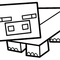 Desenho de Porco Minecraft para colorir