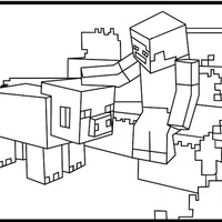 Desenho de Praça Minecraft para colorir