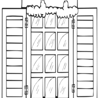 Desenho de Neve na janela para colorir