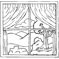 Desenho de Vista da janela para colorir