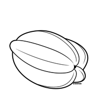 Desenho de Carambola fruta para colorir