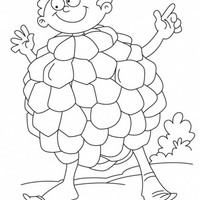 Desenho de Menino vestido de fruta-do-conde para colorir